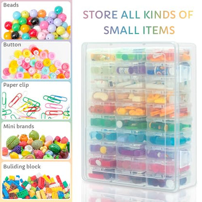 30Pcs Clear Minibrand Organizer with Hinged Lid, Mini Brand Collector for Shopkins, Real Littles(Mini Brands Are Not Included)