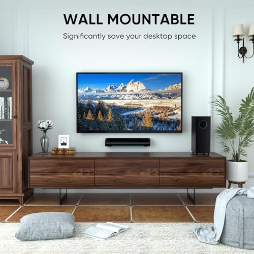 Saiyin Sound Bar with Subwoofer, Home Theater Surround System for TV PC | 5" Subwoofer, Dual Bass Reflex Ports, Support Optical/AUX/Bluetooth 5.3 Input, Adjustable Bass, With Volume Indicator