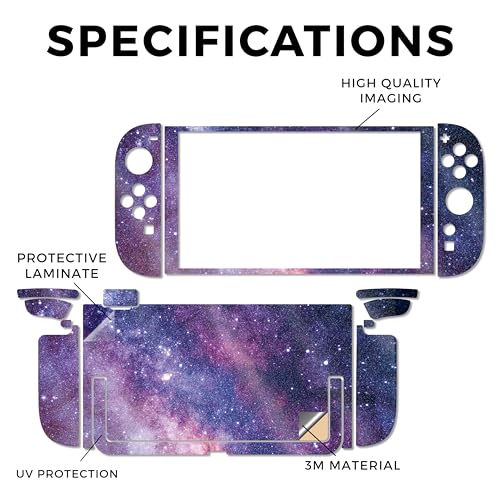 Glossy Glitter Gaming Skin Compatible with Nintendo Switch 2 Console Only - Violet Stars - Premium 3M Vinyl Protective Wrap Decal Cover - Easy to Apply | Crafted in The USA by MightySkins - color: Violet Stars, size: Switch 2 Console Skin Only, style: Glo
