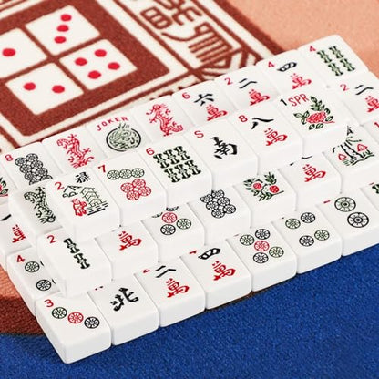 1.2" American Mahjong Tiles, 166 Tiles with White Color (Tiles Only, No Dice and Other Accessories) - color: White