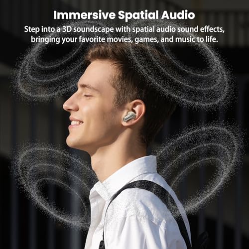 TOZO NC20 Active Noise Cancelling Wireless Earbuds LDAC Hi-Res Bluetooth | 6 Mics AI Call Ear Buds 80H Playtime, Dual Pairing, 32 EQ via App, IPX8 Waterproof, Wireless Charging Case - color: Matte Champagne