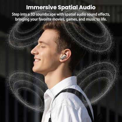 TOZO NC20 Active Noise Cancelling Wireless Earbuds LDAC Hi-Res Bluetooth | 6 Mics AI Call Ear Buds 80H Playtime, Dual Pairing, 32 EQ via App, IPX8 Waterproof, Wireless Charging Case - color: Matte Champagne