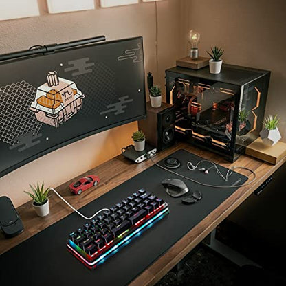 Koolertron 42-Key 40% Macaro Gaming Keyboard - Compact RGB Backlit Mechanical Keypad, Hot-Swappable USB-C Programmable Mini Keyboard for PC/Mac Gamers (Fully Customizable) - style: 40% Small Mechanical Gaming Keyboard with 16 Macro Keys