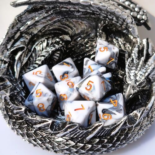 10 PCS D8 8 Sided Dice Set, Polyhedral Number Game Dice for DND RPG MTG Board Game Party Tabletop Accessories (White + Black) - color: White + Black
