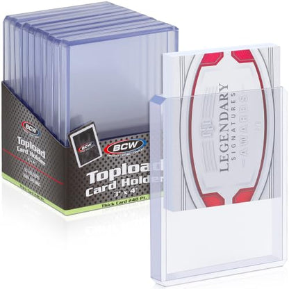 BCW Thick Card Topload Holder | Holds Relic, Patch, and Jersey Cards | Protective Card Sleeves for Collectibles and Trading Cards | Protective Rigid Plastic Display Card Holder (240 pt. / 7 MM) - color: 240 Pt. / 7 Mm