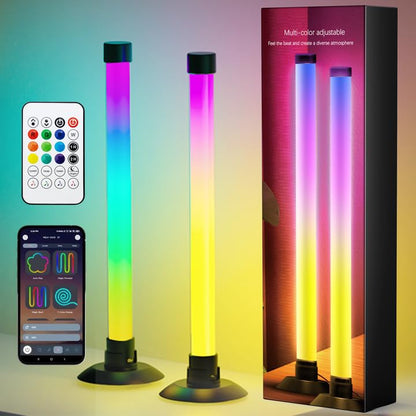 NBBUFF Led Light Bar with Music SynC Color Changing, Led Bar with App & Remote Control, RGB+IC & W Smart RGB Light Bar, USB Powered Led Lights, Dynamic PC Room Monitor Backlight Gaming, 2 Pack - size: 13 inches