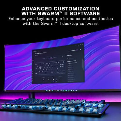 Turtle Beach Vulcan II TKL Pro Hall-Effect Mechanical RGB Gaming Keyboard | Magnetic Switches, Adjustable Actuation, Customizable RGB Keys, Rapid Trigger, Swappable Keycaps, Tenkeyless, White - color: Black