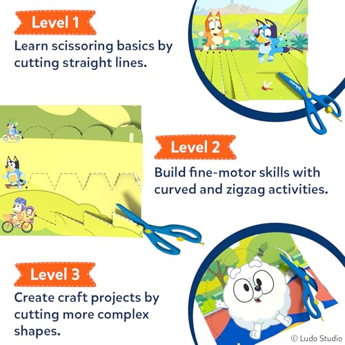 Skillmatics Bluey Scissor Skills Preschool Activity Book – Snip Snip | Preschool Cutting & Creative Activities, Felt Craft Kit, Fine Motor Skills Toys, Gifts for Boys & Girls Ages 3, 4, 5, 6, 7 - style: 3. Bluey