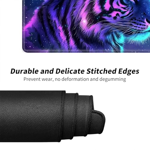 Tiger with Galaxy for MTG & TCG Playmat Mouse Pad,BFDHGQZC 24" x 14" Game Mat for MTG/RPG/CCG Trading Card Game Playmats Table Mat Perfect for Card Games Video Games Computer Office - color: Tiger With Galaxy