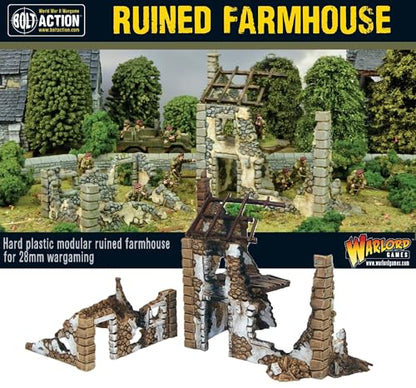 Ruined Farmhouse 1/56 Tabletop Model Scenery for Bolt Action by Warlord Games