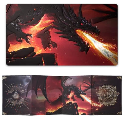 Dungeon Master Screen,4-Panel Magnetic DM Screen for RPG Sessions | 3D embossed cover,6 strong magnetic pins,A3 reference sheet and gift-ready box for game masters and RPG sessions