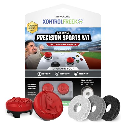 KontrolFreek Precision Sports Baseball Kit – Littlemann17 Edition – for Xbox one (XB1) and Xbox Series X (XBX) Controller – Red/Black