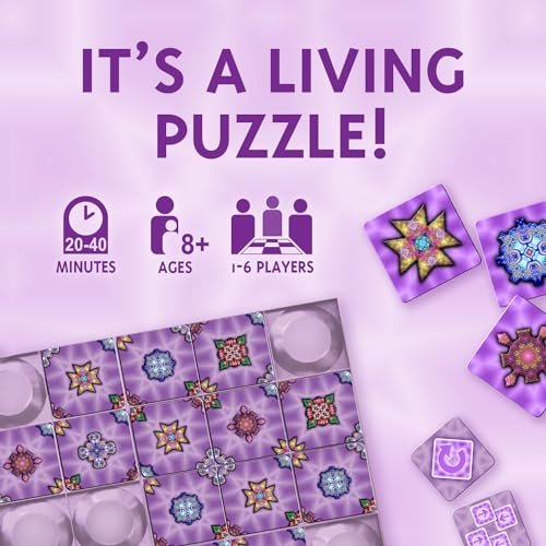 Four Corners Kaleidoscope, Tile Placement Strategy Board Game, 1-6 Players | Pattern Matching, Tip-Pivot Board, 78 Puzzle Tiles, 20-40 Minutes, For Ages 8+