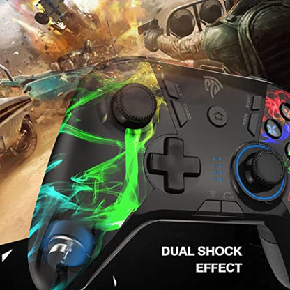 EasySMX Wireless PC Controller, Dual-Vibration Joystick Gamepad Computer Gaming Controller for PC Windows 7/8/10/11/12, Steam, Steam Deck, PS3, Switch, Android Mobile and Android TV BOX- Black