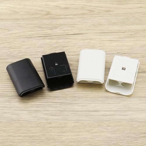 6pcs Battery Pack Cover Shell Compatible with Xbox 360 Wireless Controller 5.6 * 3.5cm Replacement Battery Cover Case Black and White