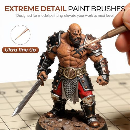 Nicpro 15 PCS Extreme Miniature Paint Brushes,Fine Micro Model Detail Brush | with Container for Acrylic, Watercolor, Oil, Paint by Numbers, Craft, Models, Miniatures - size: 15 PCS