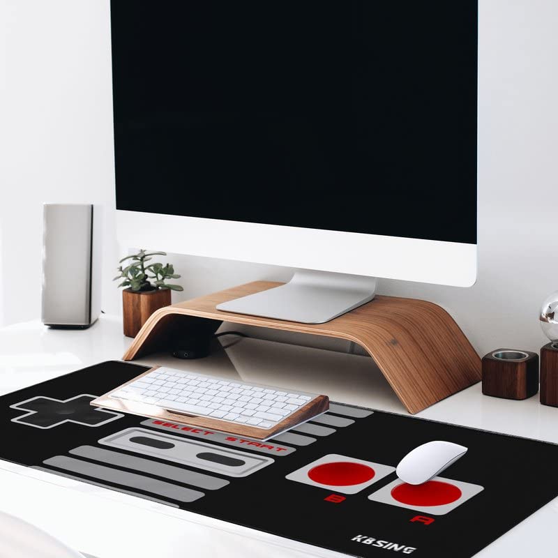 Gaming Mouse Pad - Extended Keyboard Mouse Pad Mat, Large PC Laptop Game Mouse Mat Huge Desk Pad with Stitched Edges, Anti-Slip Rubber Base Mousepad, 35.5"x15.4"x0.1" (MPX-02)