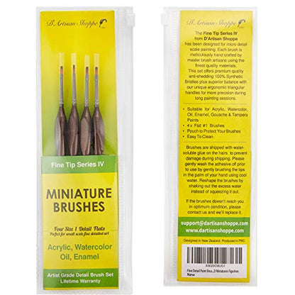 Small Paint Brush Set Craft. 4 pc Flat Paint Brushes for Acrylic Painting Size 1. Model Brush for Dry Brushing, Paint by Numbers, Hobby Detail Work, Touch-Up, and Miniature Painting Projects - style: 4 pc Flat Tip (Size 1)
