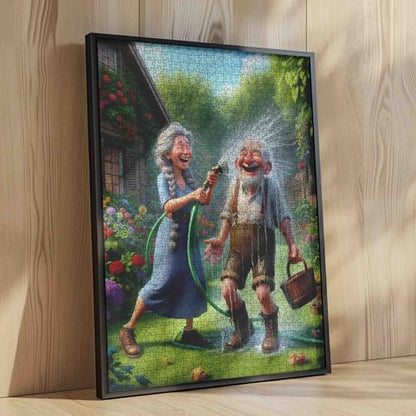 Funny Old Woman and Man Jigsaw 1000 Pieces Puzzle for Adults Comical Old Folks Couple Puzzle Valentine Day Puzzles Challenging Family Activity Games 19.7 x 27.6 Inch - color: Old Woman-a04