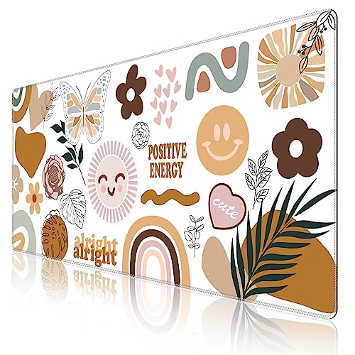 iCasso Desk Mat,Large Gaming Mouse Pad,XXL Desk Pad,Sticker | Stable Rubber Base Mousepad with Stitched Edges,Computer Keyboard Mat for Work Office Home - color: Sticker