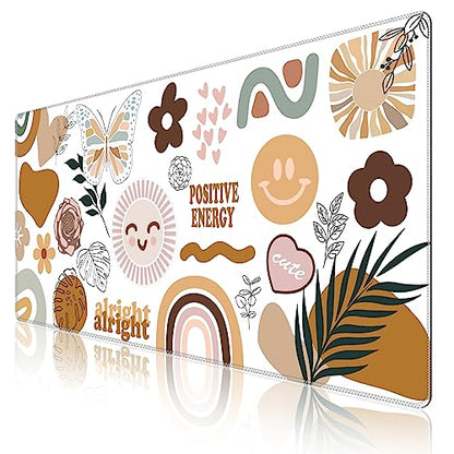 iCasso Desk Mat,Large Gaming Mouse Pad,XXL Desk Pad,Sticker | Stable Rubber Base Mousepad with Stitched Edges,Computer Keyboard Mat for Work Office Home - color: Sticker