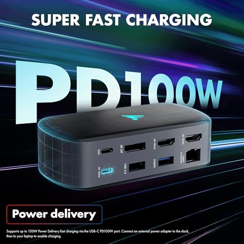 Type C 11 in 1 Wozoyo Docking Station, PD 100W, 2X4K@60Hz HDMI, 4K DisplayPort,2XUSB 5Gbps, 1 Gigabit Ethernet, SD/TF,AUX Port, Compatible Thunderbolt 4, macOS, Windows, Android & iOS - style: 11-in-1