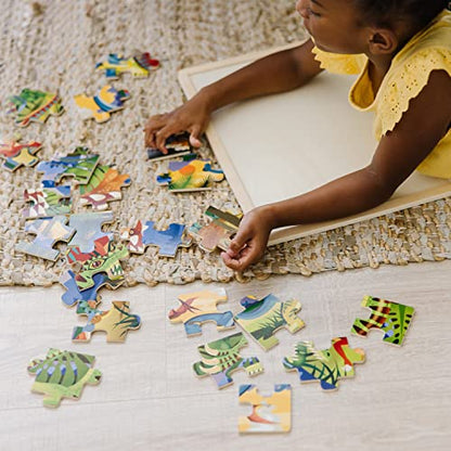 Melissa & Doug Dinosaurs Wooden Jigsaw Puzzle with Storage Tray (24 pcs) - style: Dinosaurs