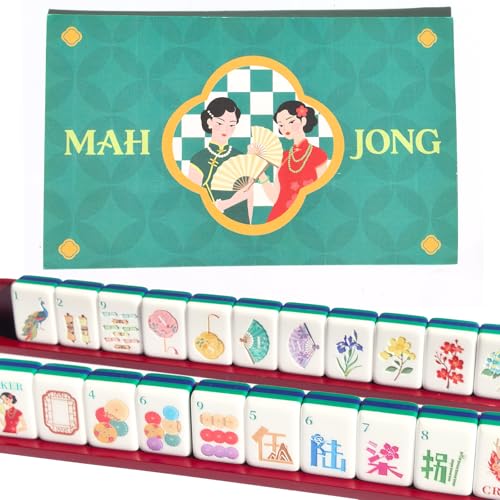 American Mahjong Classical Chinese Design Set 1.2-inch 160 Acrylic High-Grade Mah-Jongg Tiles