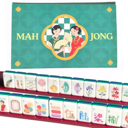 American Mahjong Classical Chinese Design Set 1.2-inch 160 Acrylic High-Grade Mah-Jongg Tiles