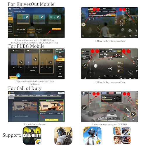 13 in 1 Mobile Game Controller Combo – 4 Responsive Shooting Triggers with Phone Grip for PUBG, COD, Knives Out & Battle Royale Games