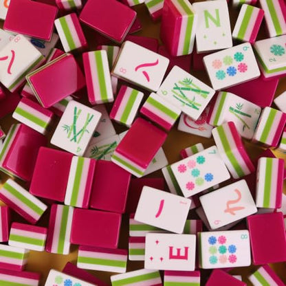 Orchid Elegance Mahjong Set - 160 Acrylic Engraved Tiles with Botanical Floral Motifs | Luxury Gift for Orchid Lovers & Mahjong Enthusiasts | Unique Artistic Nature-Inspired Game Set