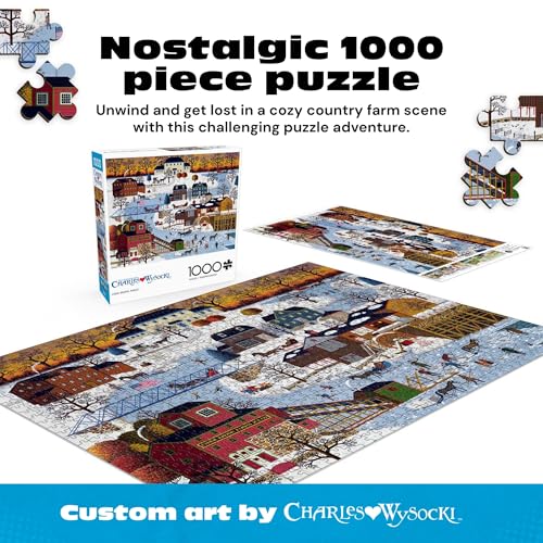 Buffalo Games - Charles Wysocki Festive Winter Scene 1000 Piece Jigsaw Puzzle for Adults and Families - color: Multicolor