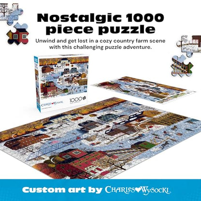 Buffalo Games - Charles Wysocki Festive Winter Scene 1000 Piece Jigsaw Puzzle for Adults and Families - color: Multicolor