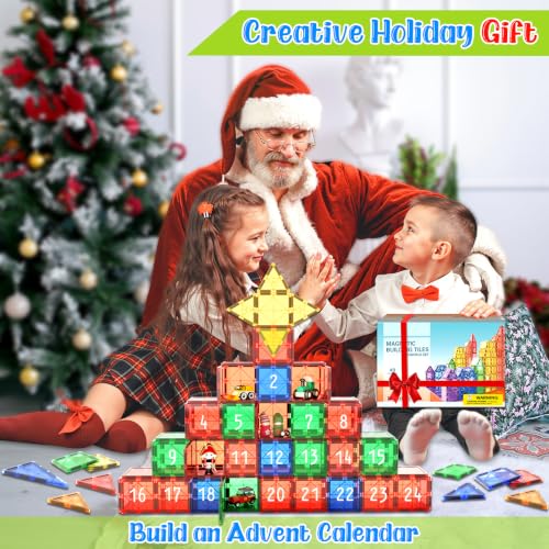Coodoo Magnetic Tiles Kids Toys STEM Magnet Toy for Toddler Magnetic Blocks Building Preschool Learning Sensory Montessori Toys for 3+ Year Old Boys and Girls, Safe Creativity Toddler Kids Toy 40PCS