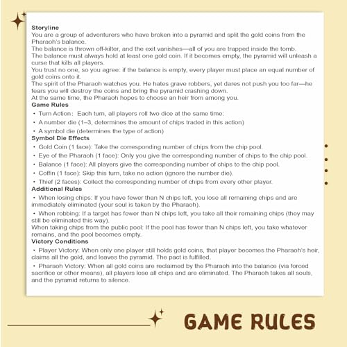 Pharaoh's Curse Dice Game, Egyptian Themed | 2+ Players, 36 Pieces, Board Game