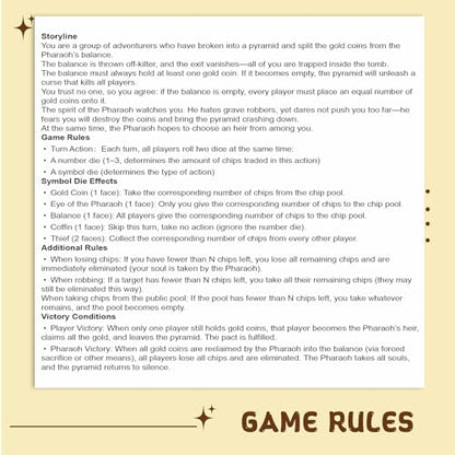 Pharaoh's Curse Dice Game, Egyptian Themed | 2+ Players, 36 Pieces, Board Game