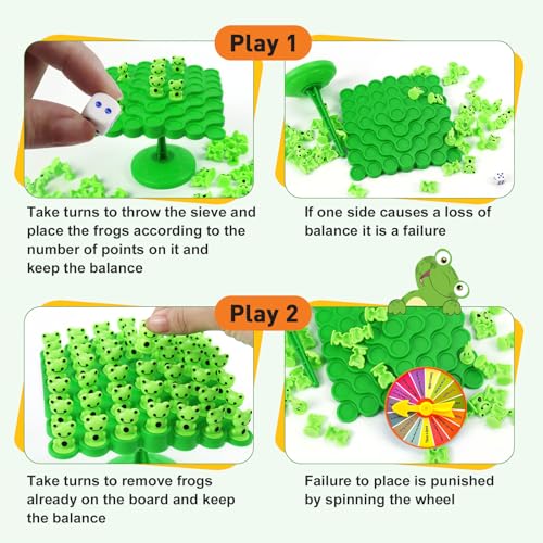 kykake Frog Balance Game Toys,Balance Game Tree Two-Player Parent-Child Interactive Family Tabletop Puzzle Montessori Toy,Frogs Board for Kids and Adults (Frog) - style: frog