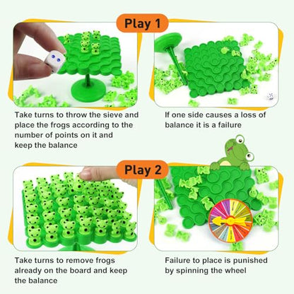kykake Frog Balance Game Toys,Balance Game Tree Two-Player Parent-Child Interactive Family Tabletop Puzzle Montessori Toy,Frogs Board for Kids and Adults (Frog) - style: frog