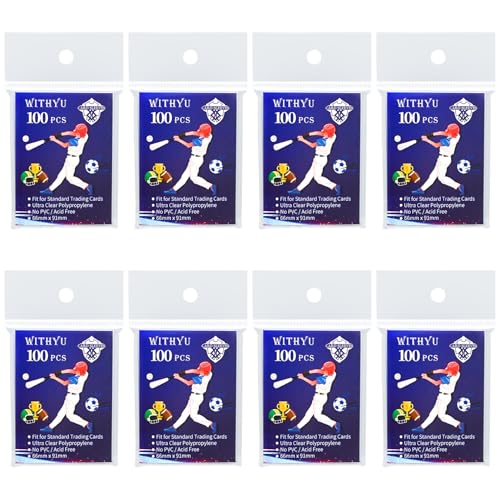 800 Pcs Soft Trading Card Sleeves, Top Loading Penny Card Sleeves for Standard Cards 2.5" X 3.5"，Ultra-Clear Card Protector for Game Cards, Baseball,Sports Cards,Mini Photos