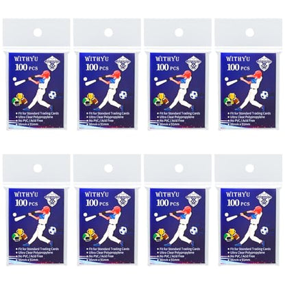 800 Pcs Soft Trading Card Sleeves, Top Loading Penny Card Sleeves for Standard Cards 2.5" X 3.5"，Ultra-Clear Card Protector for Game Cards, Baseball,Sports Cards,Mini Photos