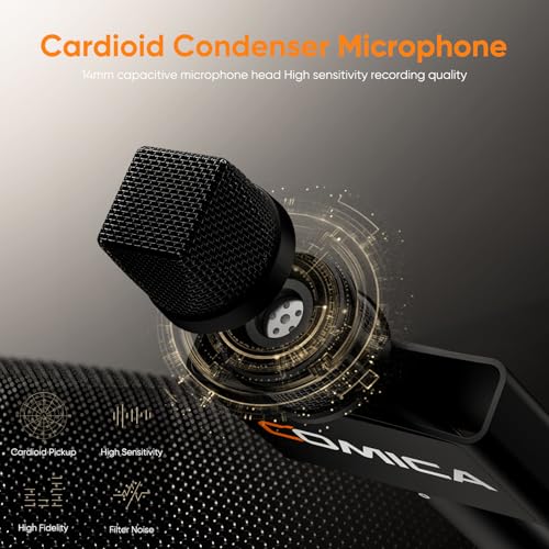 COMICA Revo S Wireless Handheld Microphone, Professional Handheld Interview Mic for iPhone16 15, Android Phones Laptops PC with USB-C Plug, Reporter Mic for Content Creators, Interviews, Reporting | Professional Interview Microphone with Plug & Play, Nois