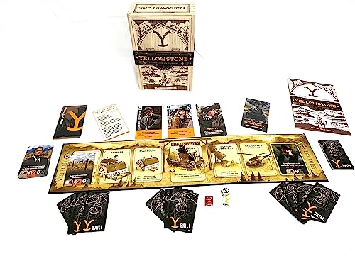 Buffalo Games - 옐로스톤 – 성인용 협동 보드 게임 - 히트 옐로스톤 TV 시리즈에서 영감을 얻음 - 고난이도 덱 빌딩 - 새로운 전략 분쟁 기반 게임