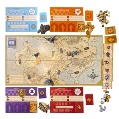 Draco Studios Dragonbond: Lords of Vaala – 2 Player Fantasy Board Games for Adults, Dragon Game for Kids, 2 Player Strategy Board Games for Adults, RPG Cooperative Conquest, 1-4 Players, Age 14+ | Asymmetric Board Game, ~60 Minute, With 4 Miniatures, Card
