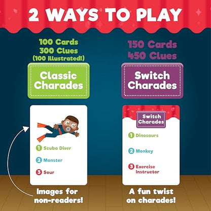 Chuckle & Roar Classic Charades – Act! Shout! Chuckle! Roar! Family Party Game for Ages 5+ | 2 Game Modes, 750 Charades Ideas, 3+ Players