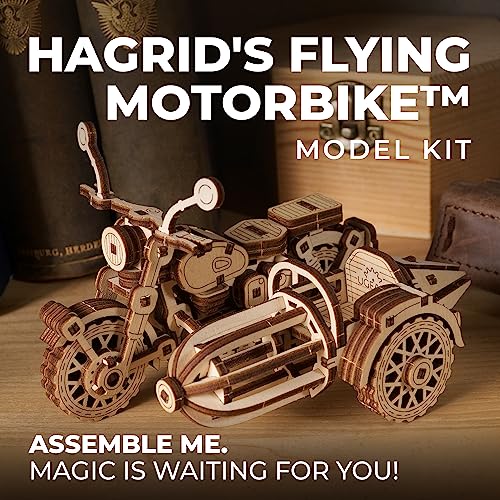 UGEARS Hagrid's Flying Motorbike™ 3D Puzzle - Wooden Model Kit for Adults to Build - Mechanical Bike Motorcycle Making Kit - 3D Jigsaw Puzzle Wood Vehicle - Harry Potter™ Collection DIY Brain Teaser - style: Hagrid's Flying Motorbike