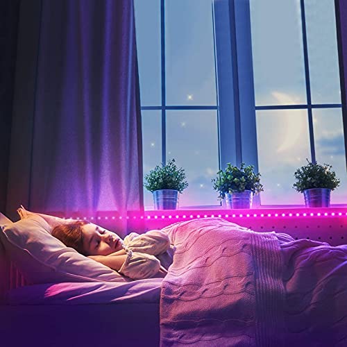 MIHEAL SMD5050 RGB LED Strip 32.8Ft 300LEDs IP65 Cuttable White PCB Kit | White PCB 5050 LED strip for bedroom desk tv background home indoor decoration - size: 32.8FT