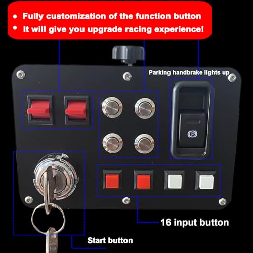 Obokidlyamor Simulator American Truck Button Box For G27/G29/G920/G923 With Mic PTT Microphone;PC 16 Customizable Button Central Control Box ATS/ETS2 for MOZA R3/R5/R9/R12 Base - size: Style-1