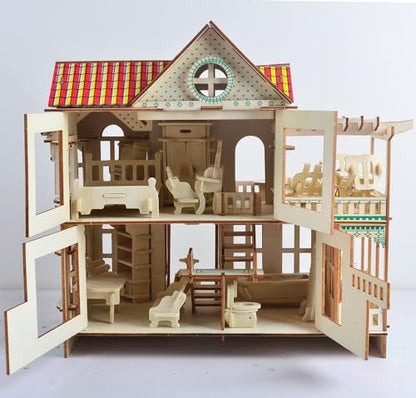 NWFashion 1:20 Scale Wooden Piecese 34Sets Furnitures for Dollhouse(Furniture Sets) - color: Furniture Sets