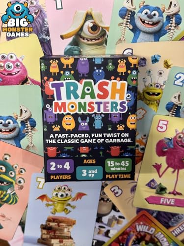 Trash Monsters - Card Game, Easy Number Sequencing Game with Fun Monsters | Ages 3 and up | Kids & Family Nights | Simple to Learn