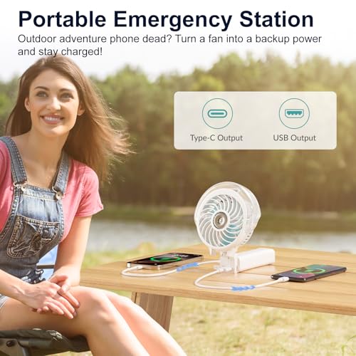 HandFan 4000mAh Portable Misting Fan, 50ml Water Tank, Rechargeable Handheld Personal Mister Fan, Spray Water Mist, Foldable Electric Hand Fans for Beach, Travel, Outdoors(White) - color: White, style: 4000mAh